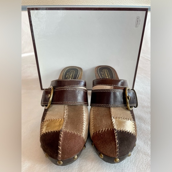 Coach Sebrina Patchwork Platform Mules - Picture 1 of 6